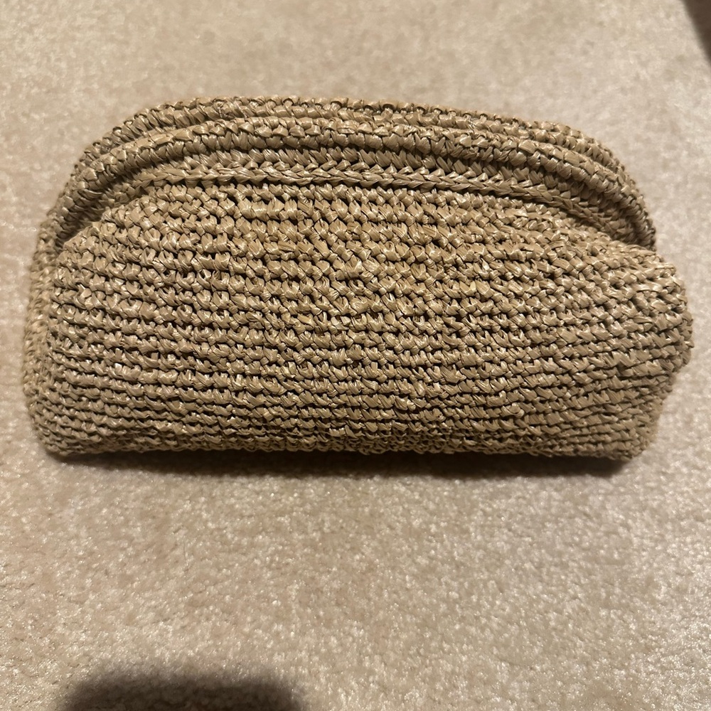 J. Crew Tan Cosmetic Bag Woven Texture